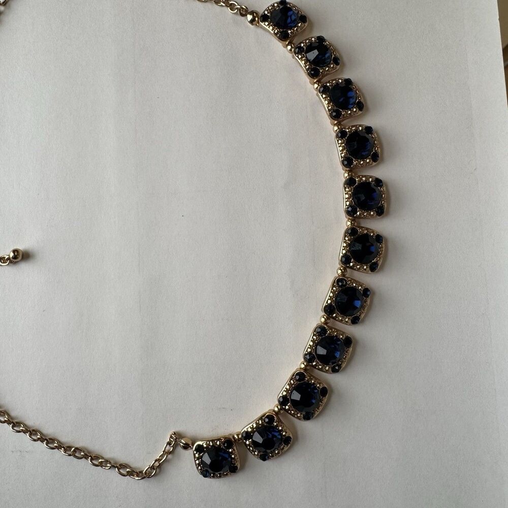 Vintage Necklace Sapphire-like Blue & Black Colored Stones - Picture 5 of 13